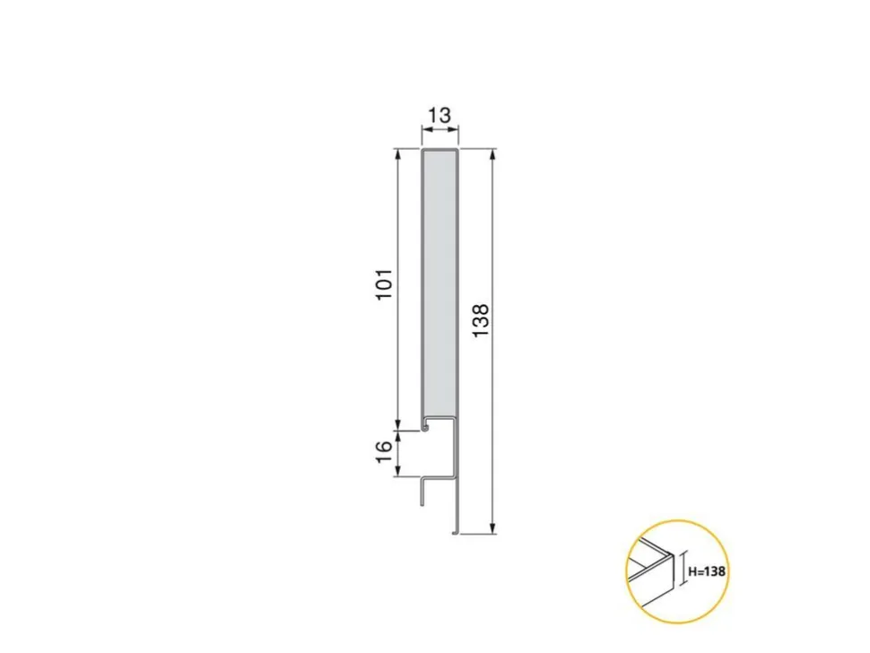 Cassetto esterno Concept 30kg, altezza 138mm, profondità 300mm, Acciaio, Verniciato bianco o antracite