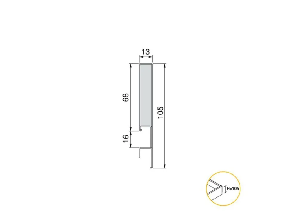 Cassetto esterno Concept 30kg, altezza 105mm, profondità 300mm, Acciaio, Verniciato bianco o antracite