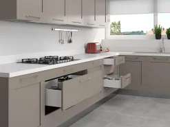 Cassetto esterno Concept 30kg, altezza 185mm, profondità 350mm, Acciaio, Verniciato bianco