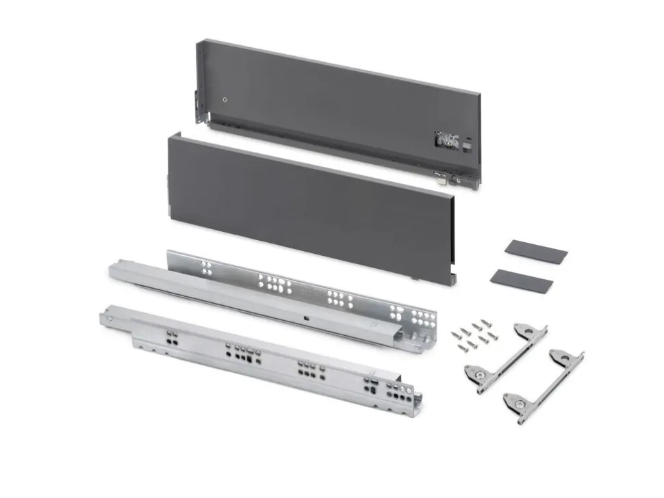 Cassetto esterno Vertex con regolazione 3D altezza 178mm, 60kg, profondità 500mm, Acciaio, Verniciato in 2 colori