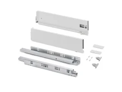 Cassetto esterno Vertex con regolazione 3D altezza 131mm, 60kg, profondità 500mm, Acciaio, Grigio antracite o Bianco
