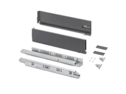 Cassetto esterno Vertex con regolazione 3D altezza 131mm, 60kg, profondità 500mm, Acciaio, Grigio antracite o Bianco