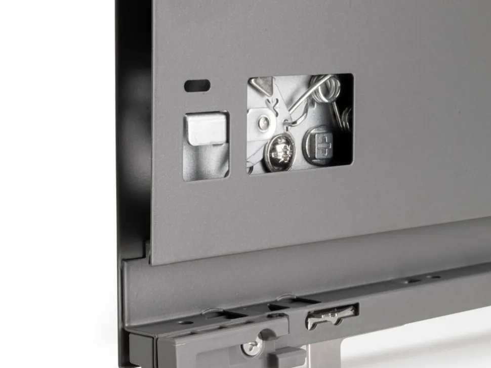 Cassetto esterno Vertex con regolazione 3D altezza 93mm, 60kg, profondità 500mm, Acciaio, Grigio antracite