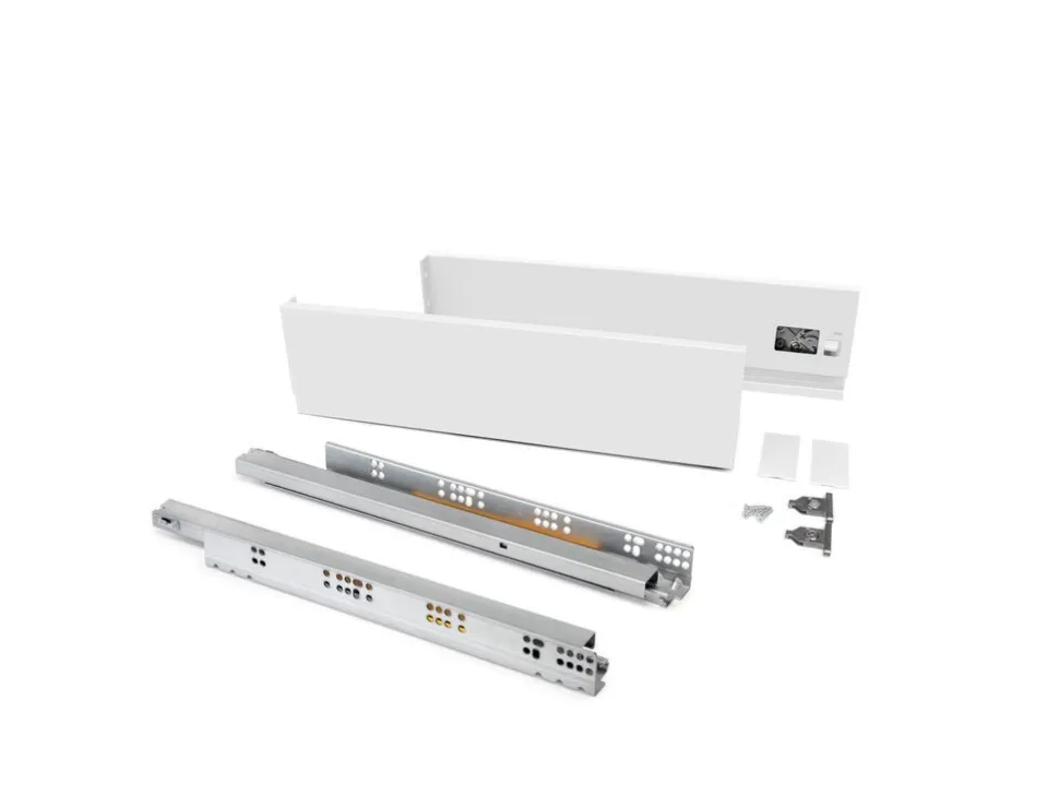 Cassetto esterno Vertex con regolazione 3D altezza 93mm, 60kg, profondità 500mm, Acciaio, Grigio antracite