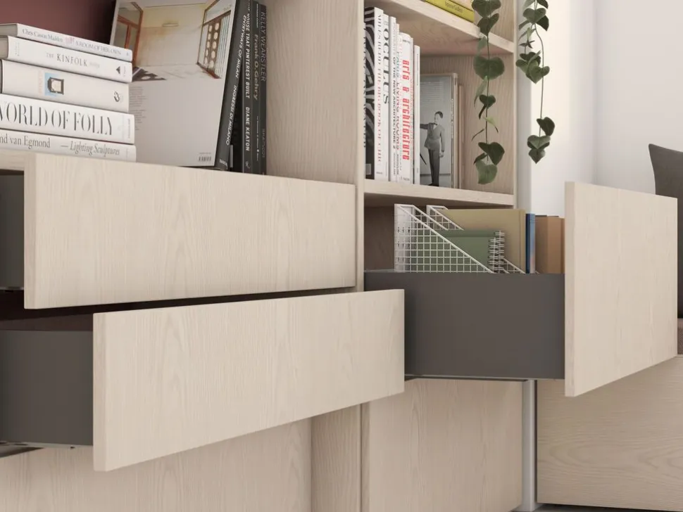 Cassetto esterno Vertex con regolazione 3D altezza 178mm, 40kg, profondità 350mm, Acciaio,Bianco,Alluminio o Grigio antracite