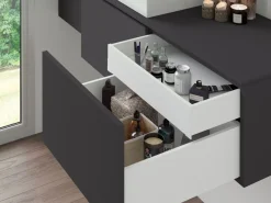 Cassetto esterno Vertex con regolazione 3D altezza 178mm, 40kg, profondità 350mm, Acciaio,Bianco,Alluminio o Grigio antracite