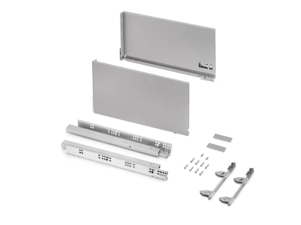Cassetto esterno Vertex 60kg, altezza 242mm, profondità 450mm, Acciaio, Verniciato bianco