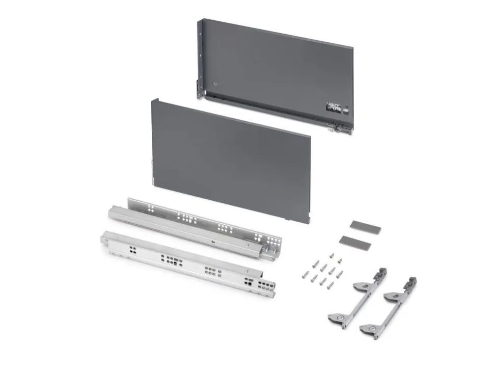 Cassetto esterno Vertex 60kg, altezza 242mm, profondità 450mm, Acciaio, Verniciato bianco
