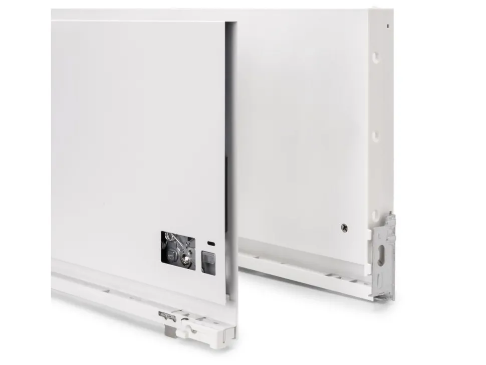 Cassetto esterno Vertex 60kg, altezza 242mm, profondità 450mm, Acciaio, Verniciato bianco