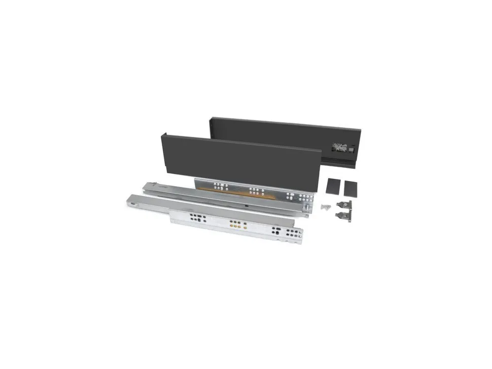 Cassetto esterno Vertex 40kg altezza 93mm, profondità 450mm, Acciaio, Grigio antracite