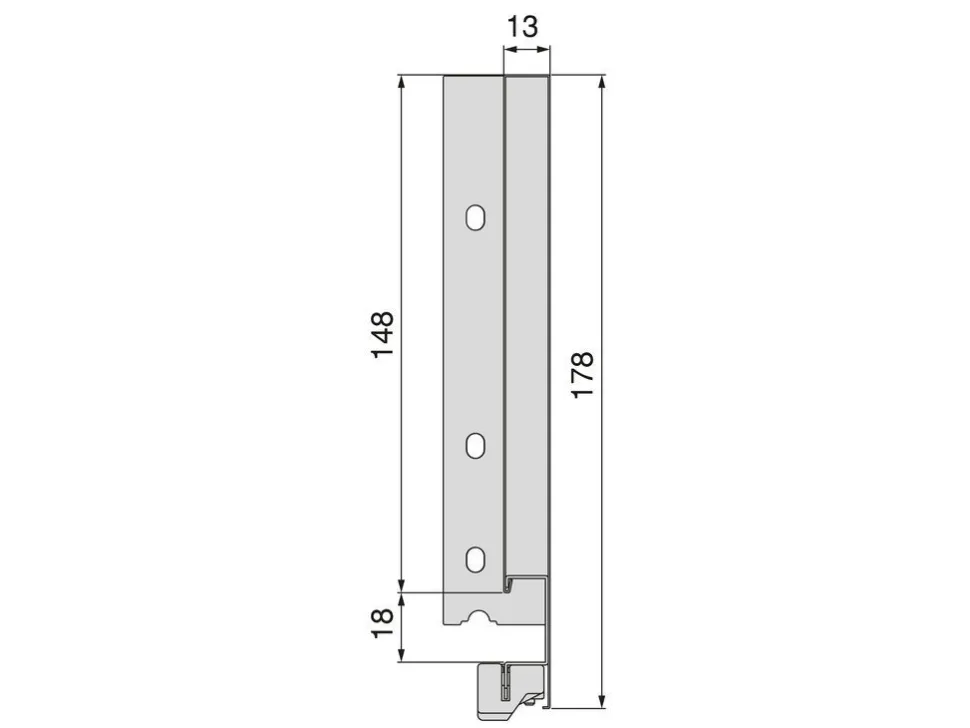 Cassetto esterno Vertex 40kg altezza 178mm, profondità 450mm, Acciaio, Grigio antracite