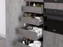 Cassetto esterno Vertex 40 kg con laterale in vetro 93 mm di altezza, 450 mm di profondità, Acciaio, Alluminio e Vetro, Grigio antracite