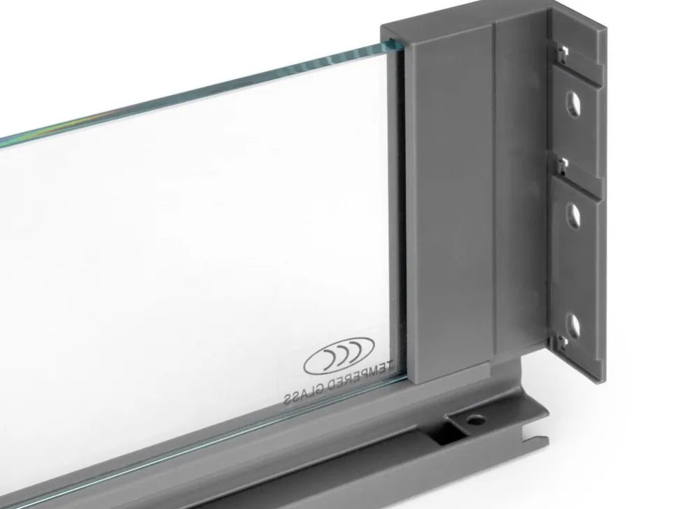 Cassetto esterno Vertex 40 kg con laterale in vetro 131 mm di altezza, 450 mm di profondità, Acciaio, Alluminio e Vetro, Grigio antracite