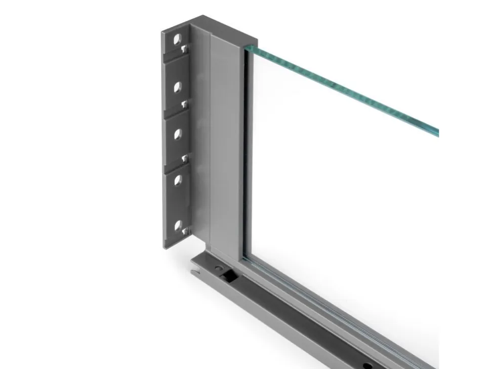 Cassetto esterno Vertex 40 kg con laterale in vetro 178 mm di altezza, 450/500 mm di profondità, Acciaio, Alluminio e Vetro, Grigio antracite
