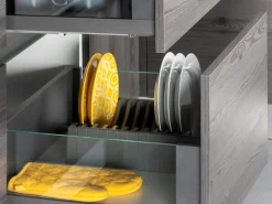 Cassetto esterno Vertex 40 kg con laterale in vetro 178 mm di altezza, 450/500 mm di profondità, Acciaio, Alluminio e Vetro, Grigio antracite
