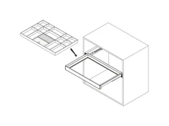 Cassetto organizzatore per armadi e cabine armadio Quartz, Eco-pelle e legno, Titanio, disponibile in 3 misure