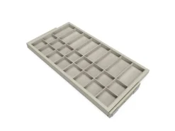 Cassetto organizzatore regolabile con guide soft-close per armadio disponibile in 2 colori e 3 misure