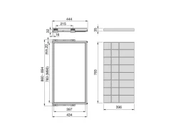 Cassetto organizzatore regolabile con guide soft-close per armadio disponibile in 2 colori e 3 misure