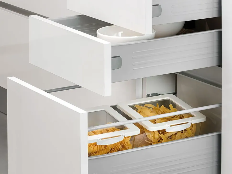 Cassetto per cucina e bagno Ultrabox, altezza 86 mm, Acciaio, Verniciato alluminio