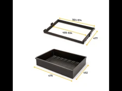 Cassetto regolabile per interno armadi in Acciaio e Alluminio disponibile in 3 misure