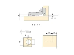 Cerniere collo alto X91 con chiusura soft e Basetta a vite, altezza 1, Acciaio, Nichelato