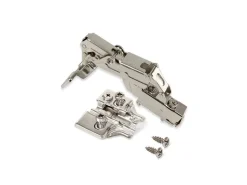 Cerniere collo alto X91 165 gradi con chiusura soft soft e basetta euro, altezza 0, Acciaio, Nichelato
