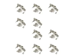 Cerniere collo alto X91 165 gradi con chiusura soft soft e basetta euro, altezza 0, Acciaio, Nichelato