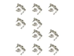 Cerniere collo alto X91 165 gradi con chiusura soft e Basetta a vite, Altezza 0, Acciaio, Nichelato