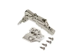 Cerniere collo dritto X91 165 gradi con chiusura soft e basetta a vite, Altezza 0, Acciaio, Nichelato