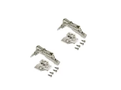 Cerniere collo dritto X91 165 gradi con chiusura soft e basetta a vite, Altezza 0, Acciaio, Nichelato