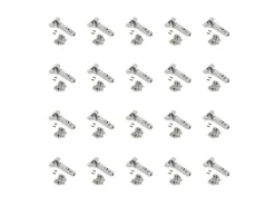 Cerniere dritte X92N con viti e staffe di montaggio miste, diametro 5x9,5 mm, altezza 0, acciaio, Nichelato