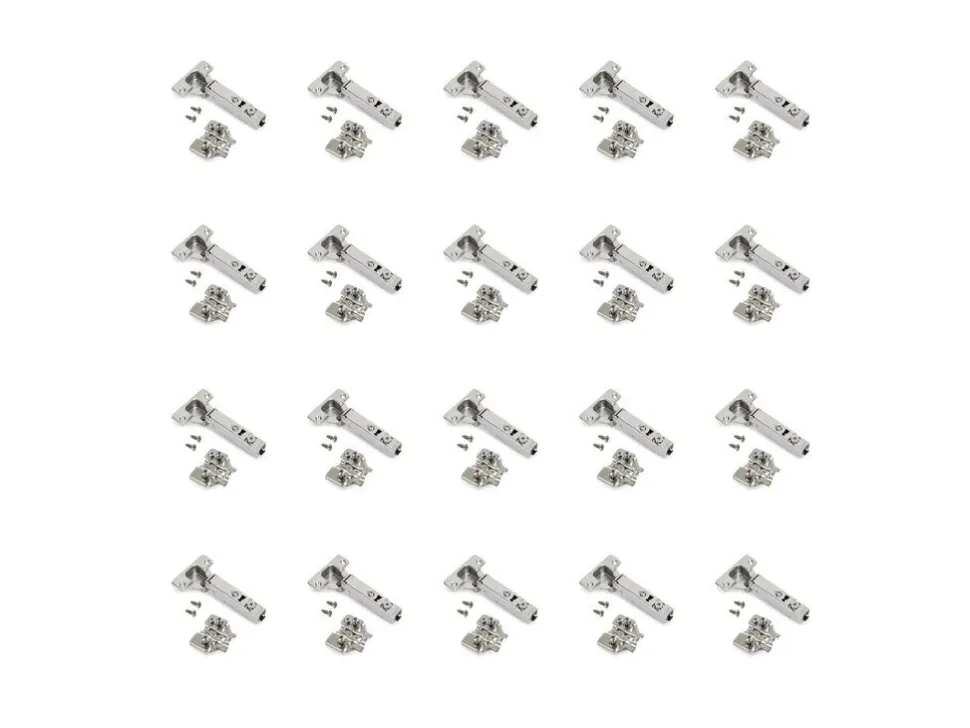 Cerniere dritte X92N con viti e staffe di montaggio miste, diametro 5x9,5 mm, altezza 0, acciaio, Nichelato