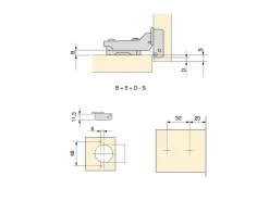 Cerniere mezzo collo X91 con chiusura soft e Basetta a vite, altezza 1, Acciaio, Nichelato