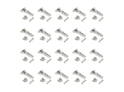 Cerniere mezzo collo X92 con chiusura soft e basetta a vite, Acciaio, Nichelato