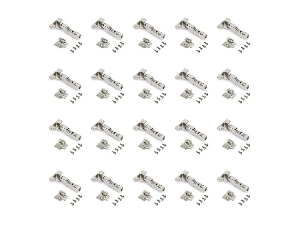Cerniere mezzo collo X92 con chiusura soft e basetta a vite, Acciaio, Nichelato
