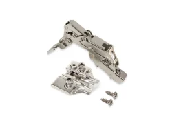 Cerniere mezzo collo X91 165 gradi con chiusura soft e Basetta Euro, altezza 0, Acciaio, Nichelato