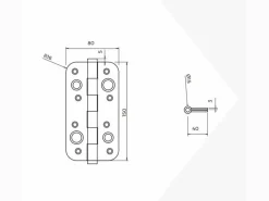 Cerniere per porte di sicurezza 150x80 mm anti-leva con bordi arrotondati disponibile in 2 colori