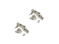 Cerniere X91 165 gradi con chiusura soft e Basetta Euro, altezza 0, Acciaio, Nichelato