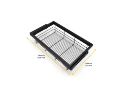 Cestello regolabile in filo e telaio a scorrimento con chiusura soft per armadio disponibile in 2 colori e 3 misure