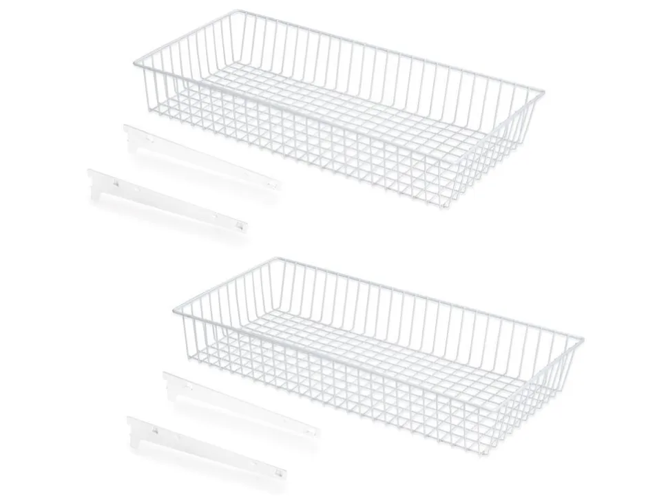 Cestini in filo con supporti Jagmet in Acciaio Verniciato bianco