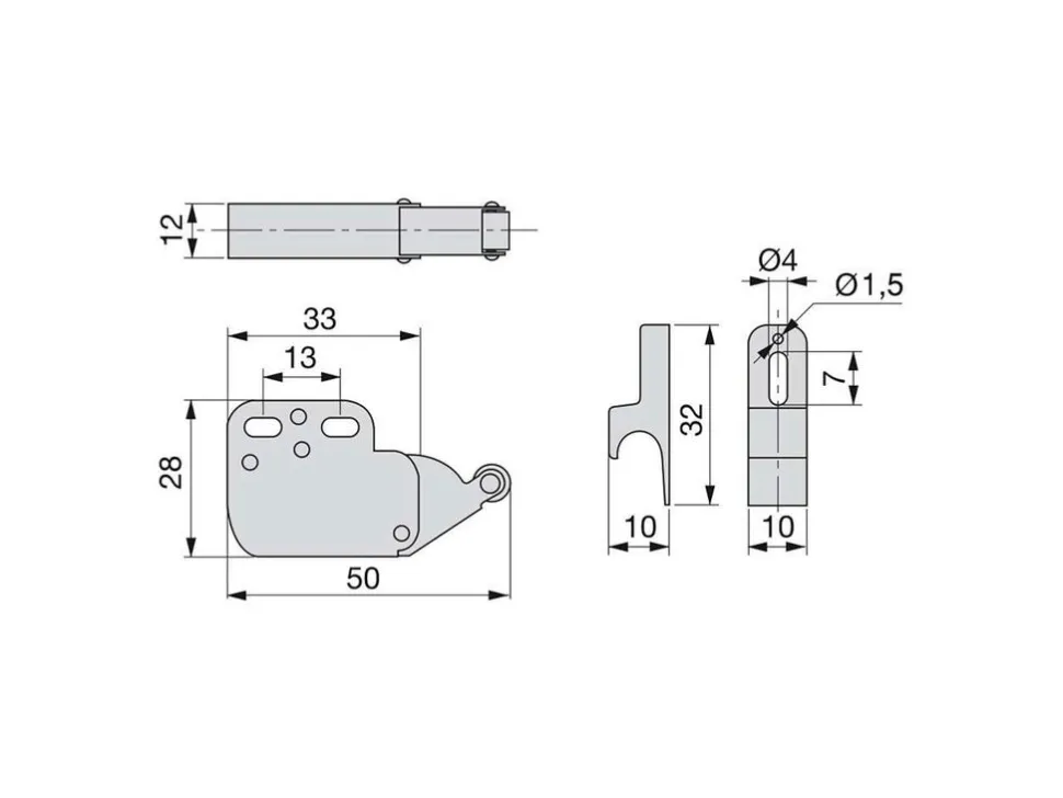 Chiusure a cricchetto Fast Latch, Acciaio e Tecnoplastica, Bianco