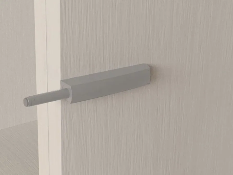 Chiusure per porte da avvitare ai mobili con regolazione Push Lite, lunghezza 80 mm, Chiusura soft, Tecnoplastica, Grigia