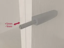 Chiusure per porte da avvitare ai mobili con regolazione Push Lite, lunghezza 80 mm, Chiusura soft, Tecnoplastica, Grigia