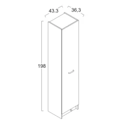 Colonna armadio un anta battente a terra Eko L44xP37xH189
