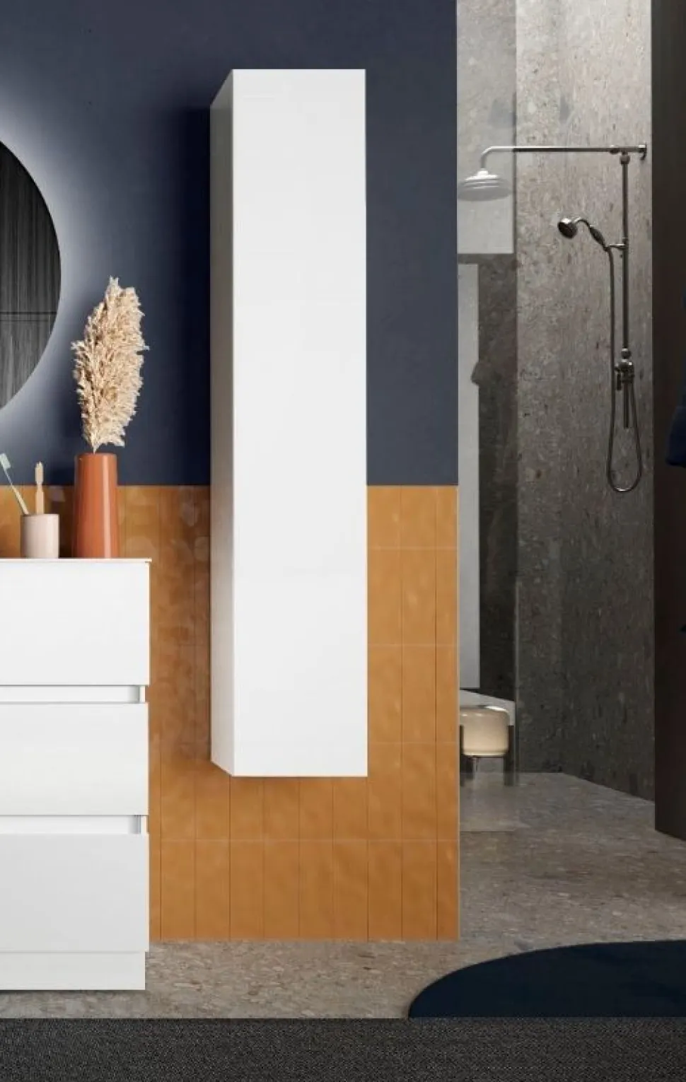 Colonna bagno sospesa Agata finitura Bianco Lucido
