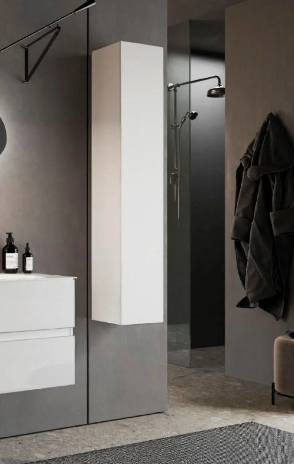 Colonna bagno sospesa Agata finitura Bianco Lucido