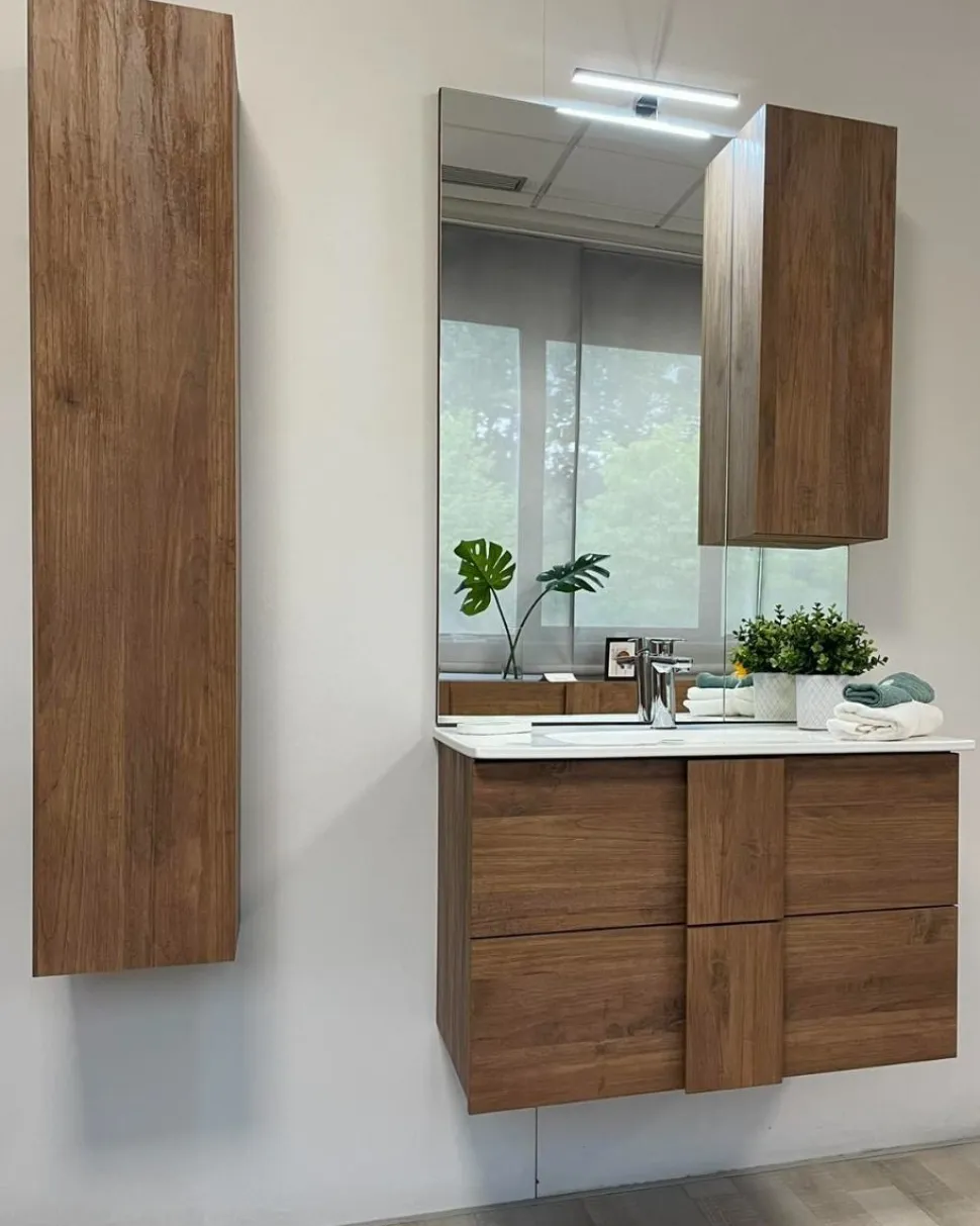 Colonna bagno sospesa Oregon finitura Rovere Mercure