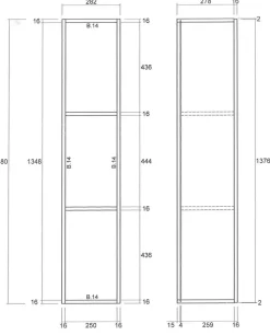 Colonna sospesa linea Arte disponibile in 9 colori H 138 cm