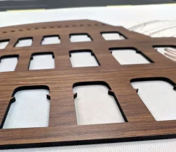 Colosseo Roma - quadro in legno mdf scuro larghezza 1,1 metri