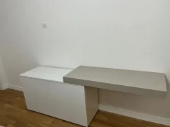 Comò cassettiera bassa Bianco Opaco con mensola sospesa